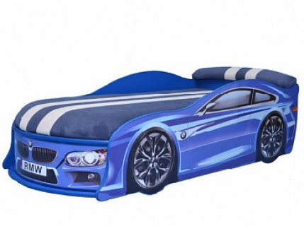 Кровать машина BMW синяя 70х150 ДСП - Tricolor Кровать машина BMW синяя 70х150 ДСП - интернет-магазин tricolor.com.ua