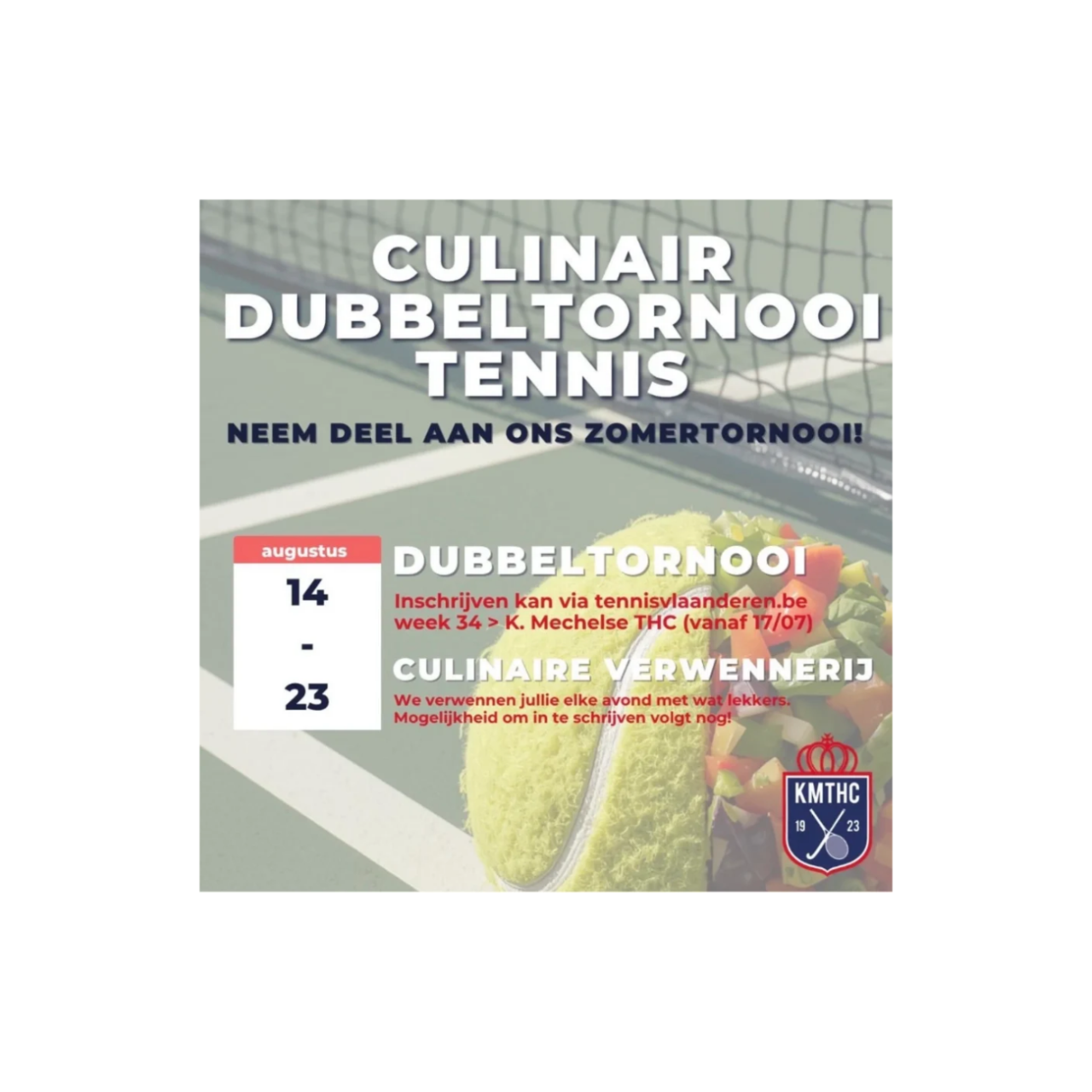 Culinair dubbeltornooi tennis