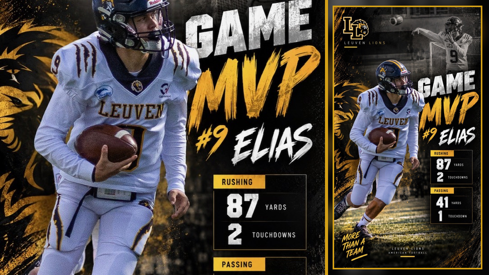 Leuven Lions U20 Game MVP Elias Lalken #9