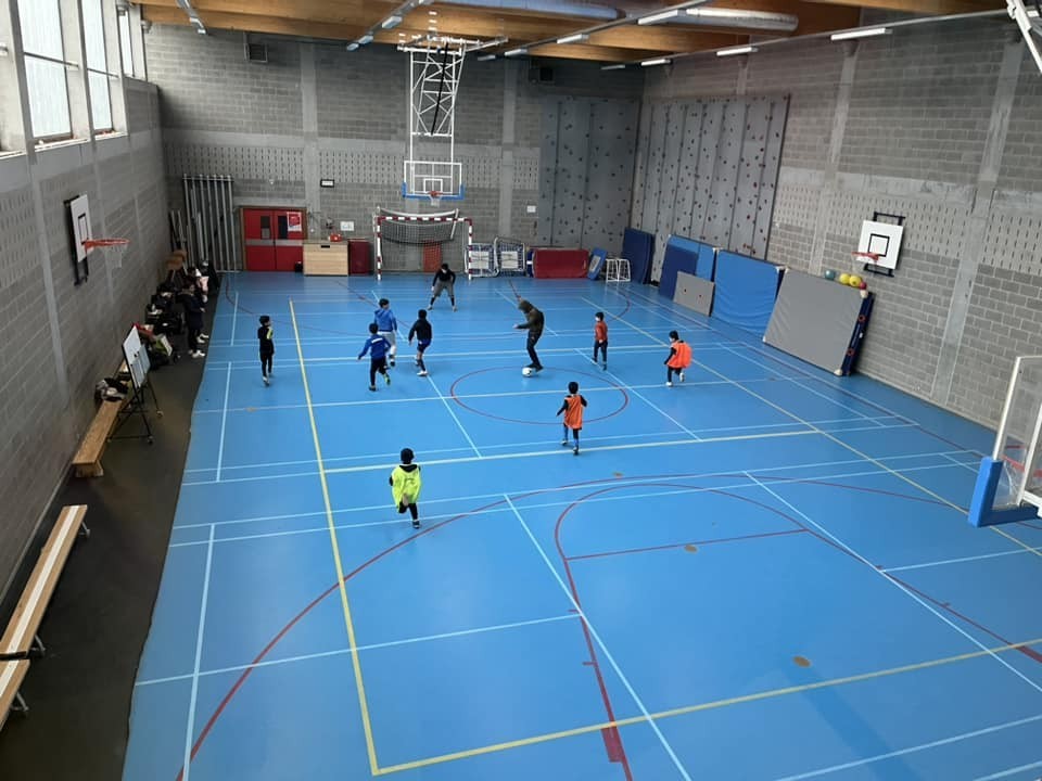 Kids playing football 