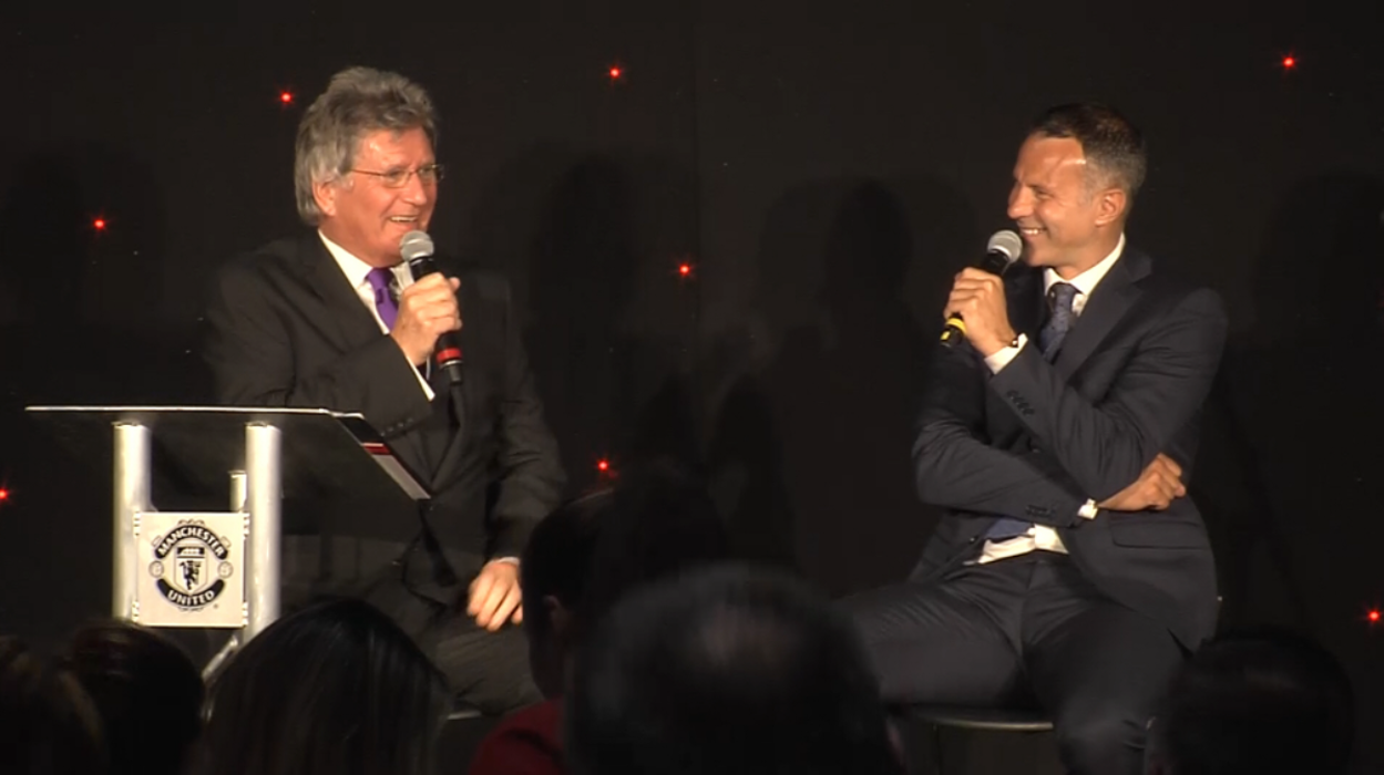Interviewing Ryan Giggs OBE at Old Trafford, Manchester, 2017.