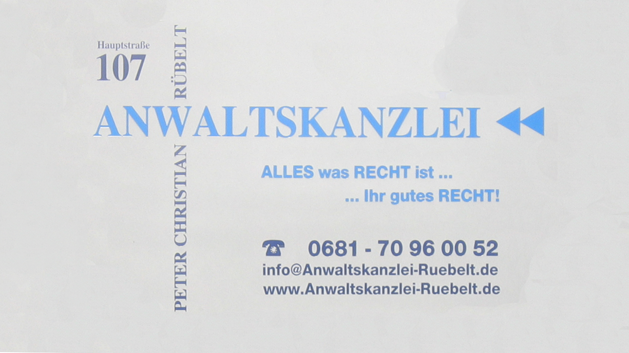 Anwaltskanzlei Peter Christian Rübelt, Hauptstraße in Saarbrücken