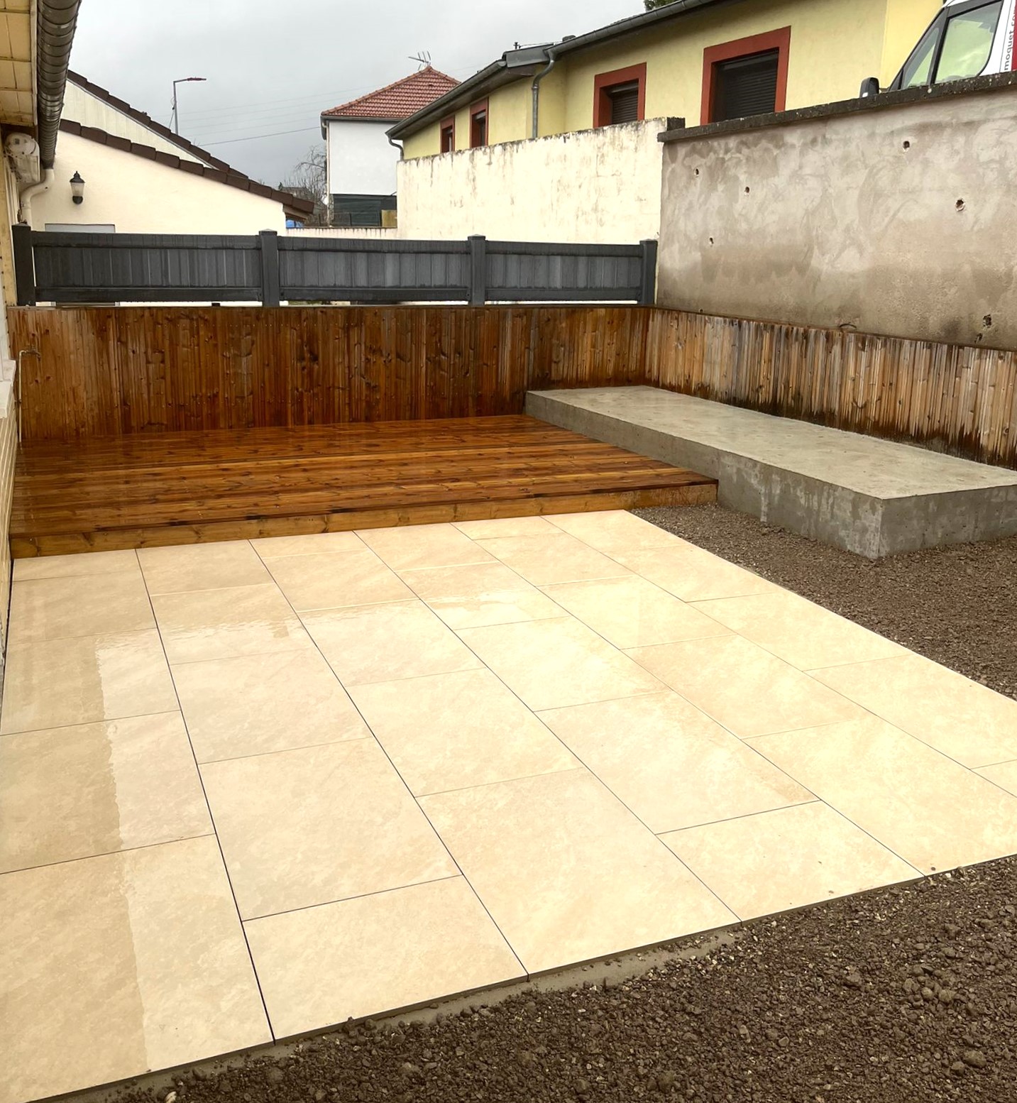 Dallage grès cérame, bois traité nancy chaligny