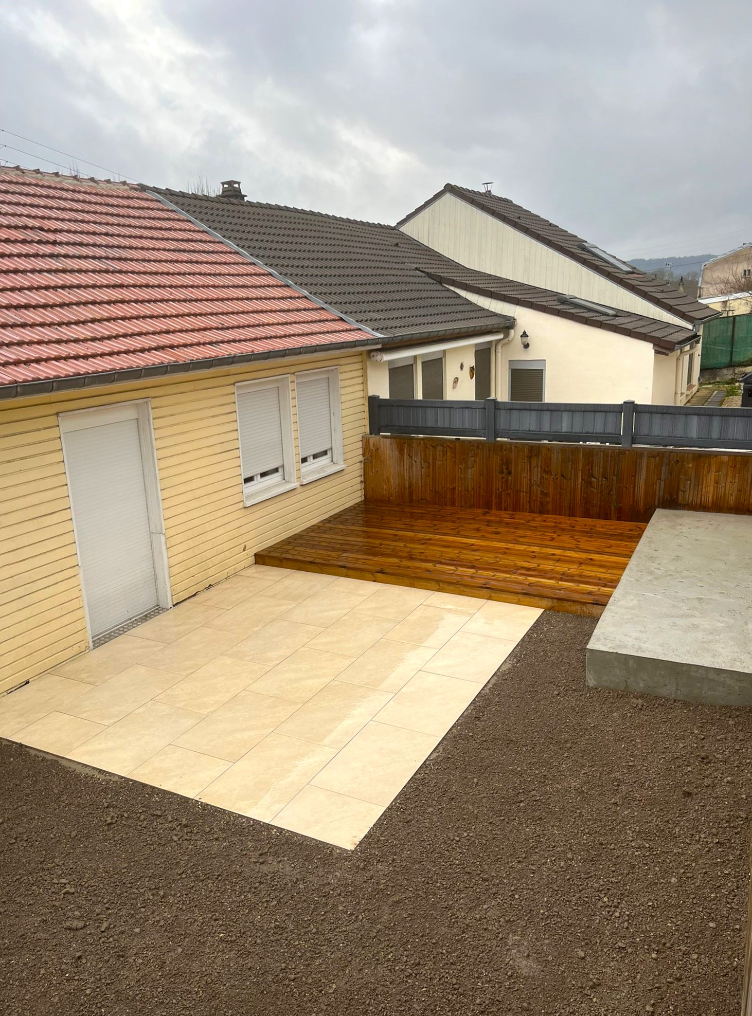 Dallage grès cérame, bois traité nancy chaligny