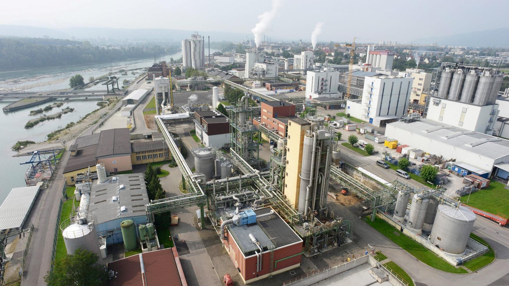 Evonik, Untere Kanalstraße in Rheinfelden (Baden)