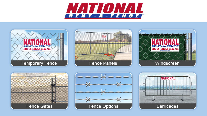 National Rent a Fence provides fencing rentals including chain link fence, fence panels and barricades for construction and special events.