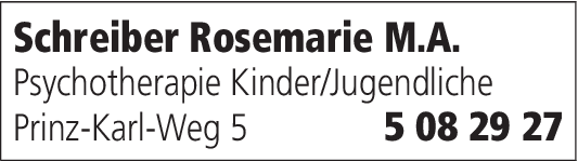 Rosemarie Schreiber Psychotherapeutin