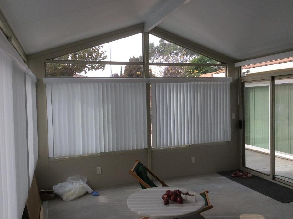 Four Seasons Sunrooms, GDM Construction, interior, Sandtone, Patio sliding doors, solid lower transoms, glass upper transoms