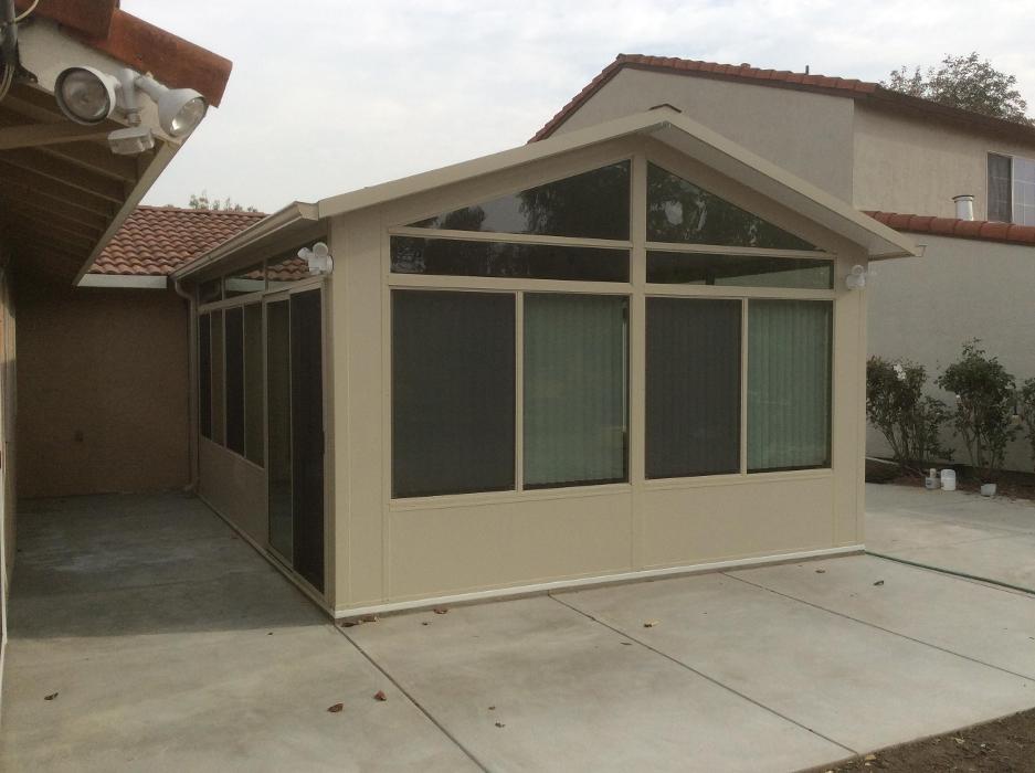 Four Seasons Sunrooms, GDM Construction, Cathedral Sunroom, Sandtone, concrete patio