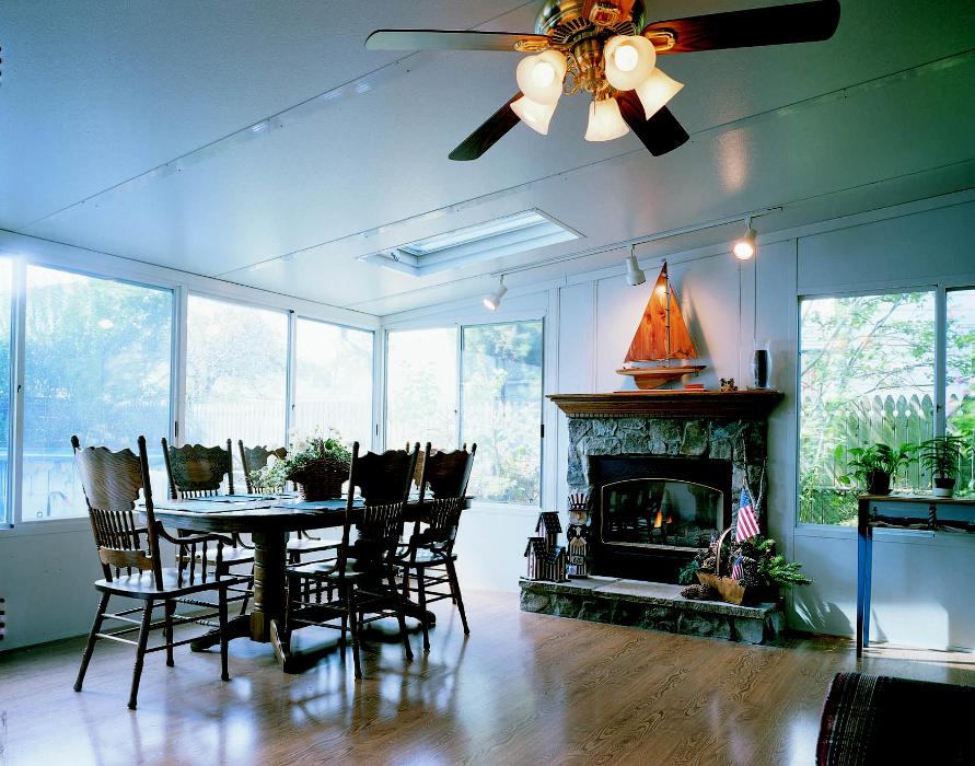 GDM Construction, Four Seasons Sunrooms, ConservaGlass skylight, solid lower transoms, ConservaGlass windows