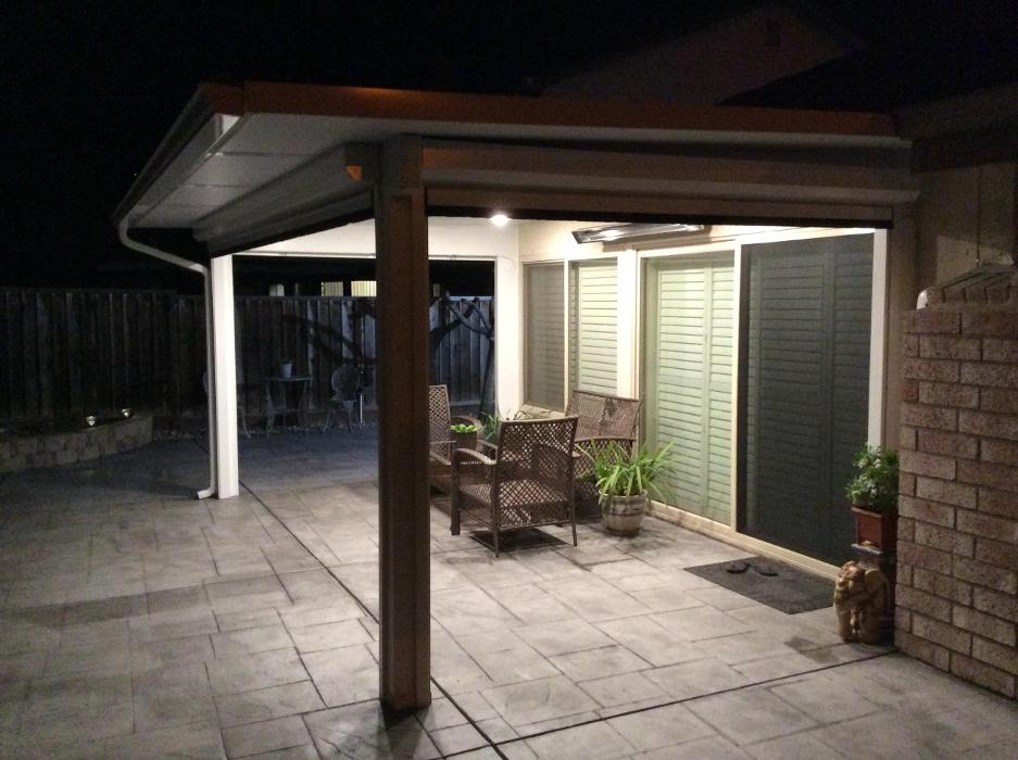 Four Seasons Sunrooms, GDM Construction, after dark, recessed lighting