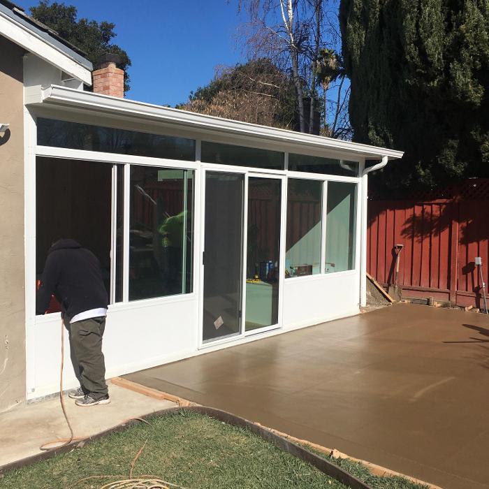 Studio Sunroom, Four Seasons, GDM Construction + Design, Stamped Concrete, Complete