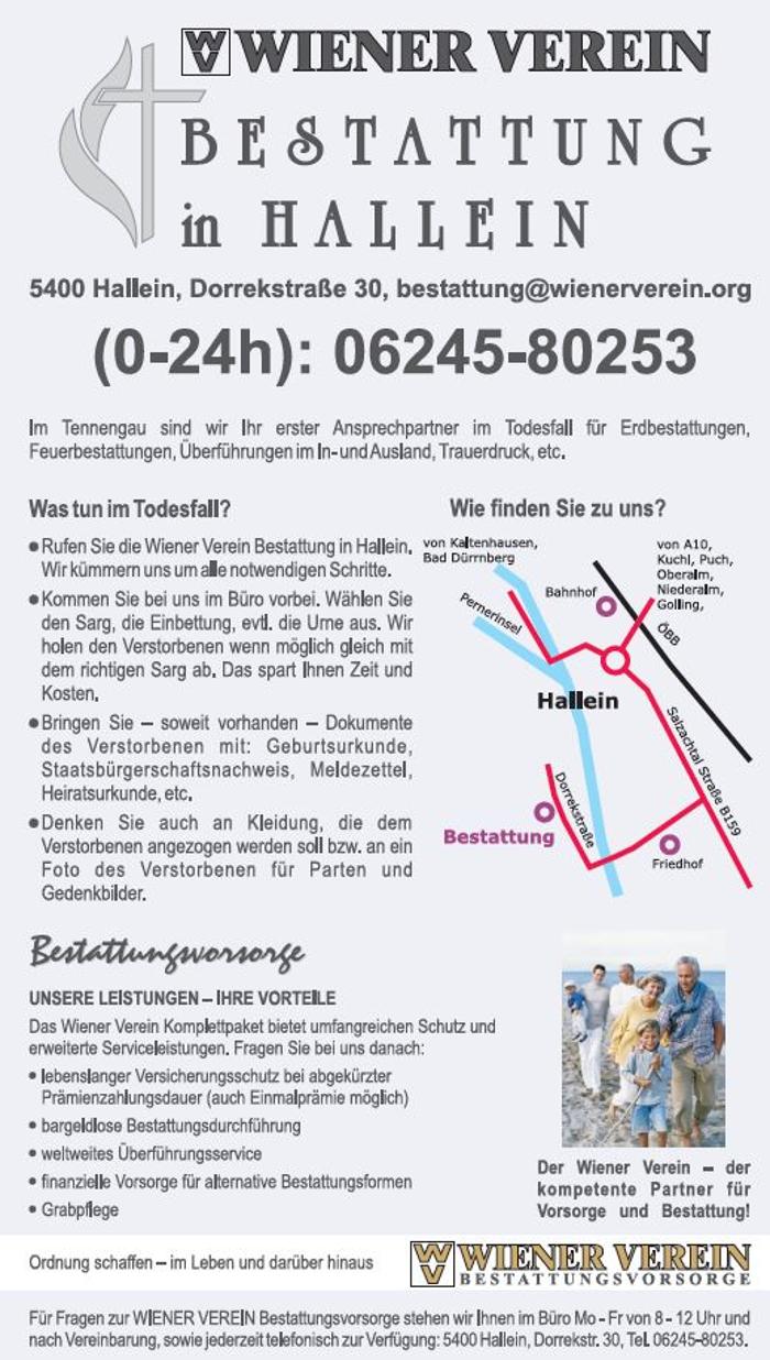 Bestattungs- u. Versicherungs- service GmbH, Salzachtalstraße in Hallein