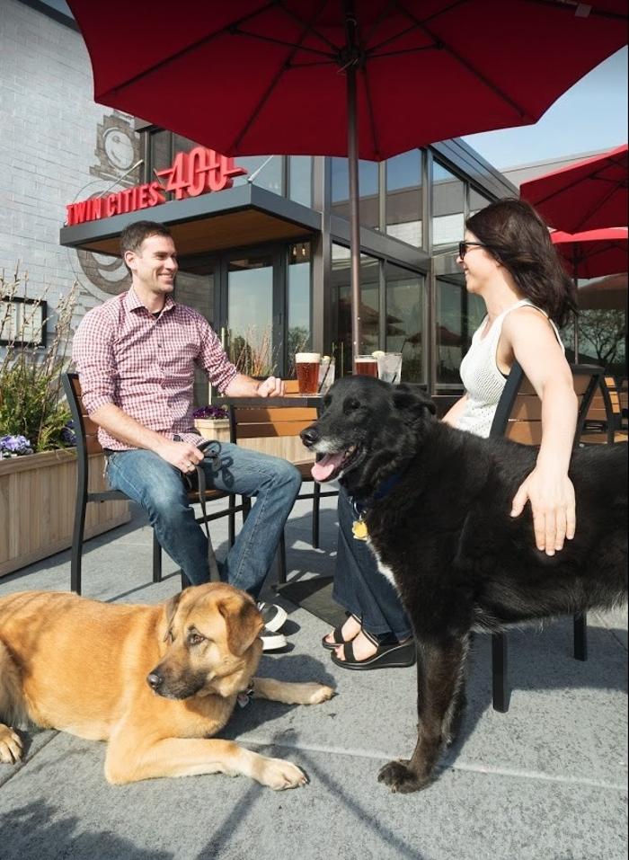 Outdoor patio dining space, restaurant, Twin Cities 400 Tavern Minneapolis, Minnesota