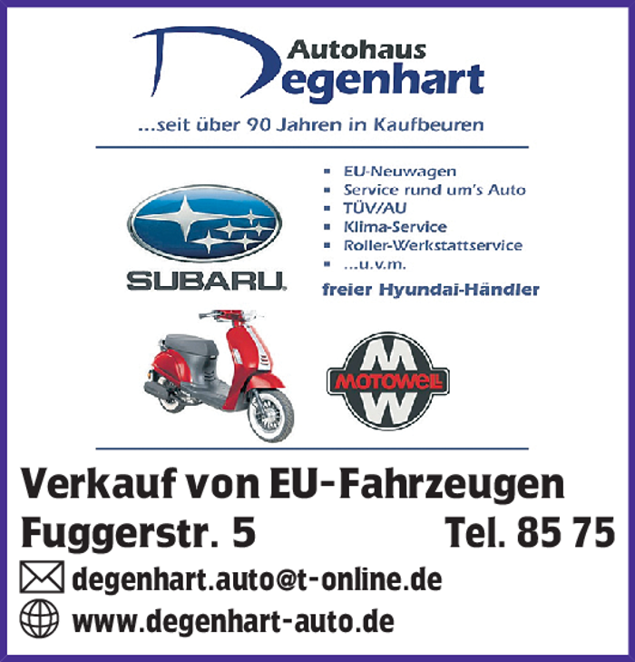 Bild zu G. Degenhart e.K. Subaru Servicepartner in Kaufbeuren Bild zu G. Degenhart e.K. Subaru Servicepartner in Kaufbeuren