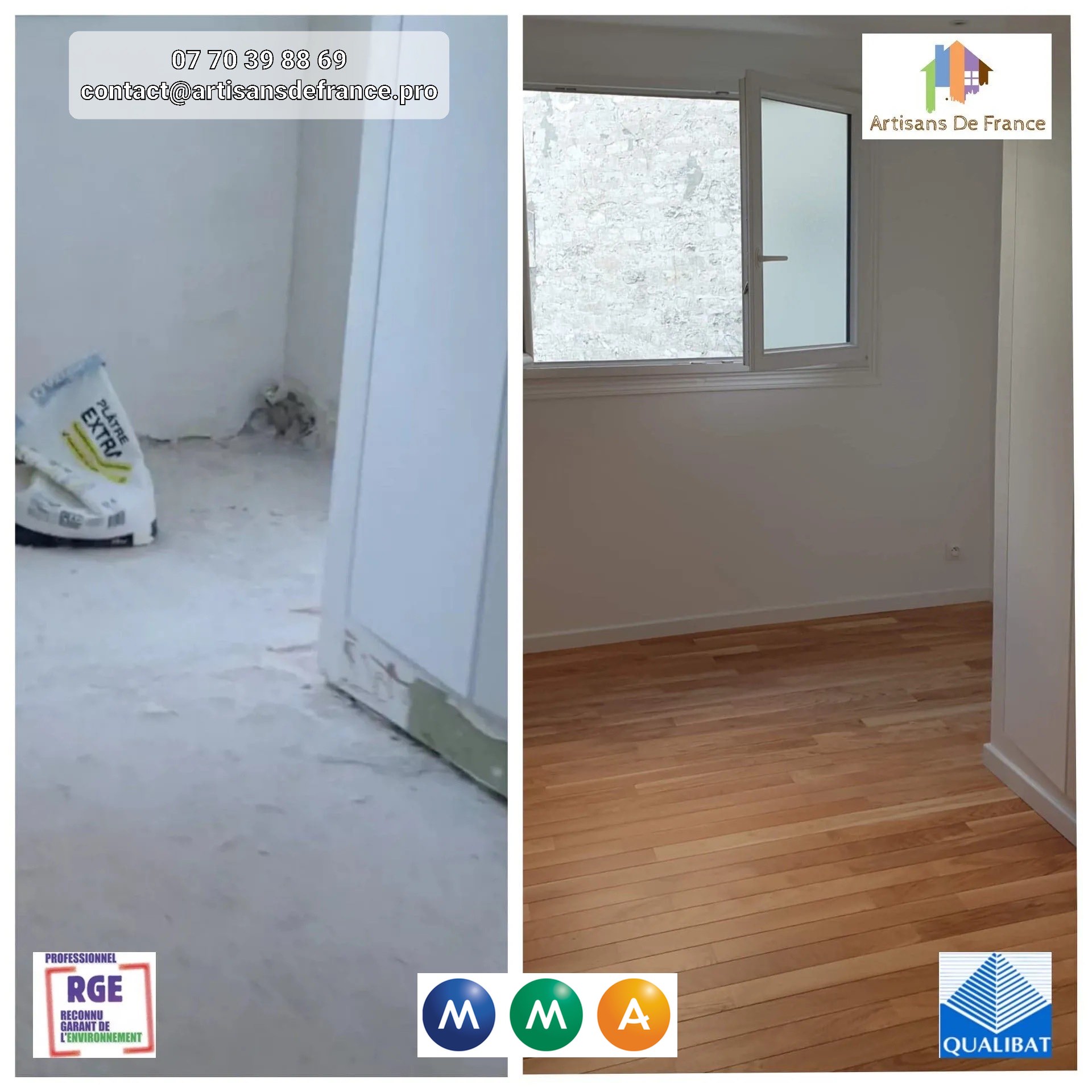 Fourniture et pose d'une chape légère Pour rattrapage suite à la dépose de carrelage. Epaisseur de 4cm à 10 cm. localisation(s) : seconde chambre. Fourniture et pose d'un isolant acoustique Fourniture