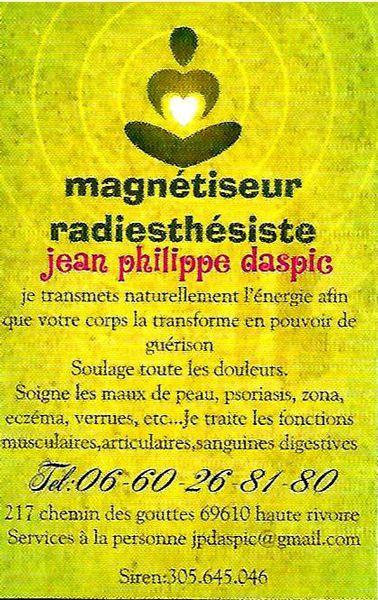 Magnétiseur Daspic Jean-Philippe soins hors d'un cadre réglementé