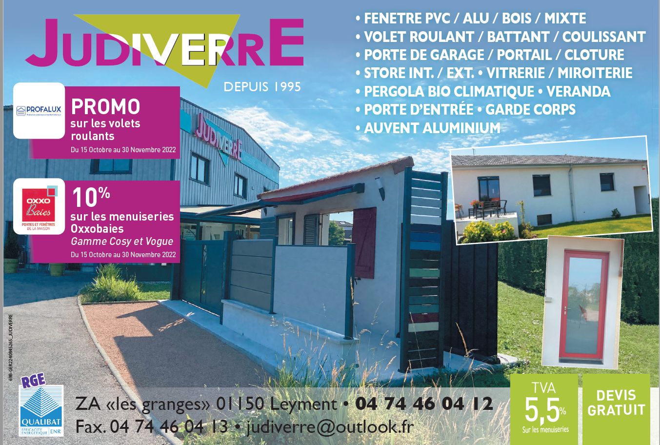 Judiverre vitrage, produit verrier et miroir (fabrication, négoce)