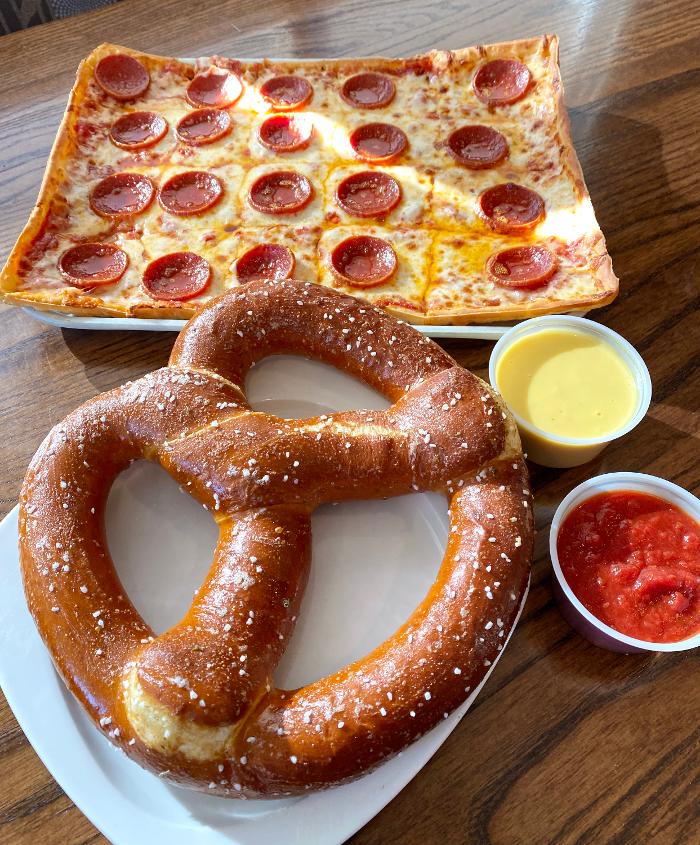 Pretzel and Pepperoni Pizza