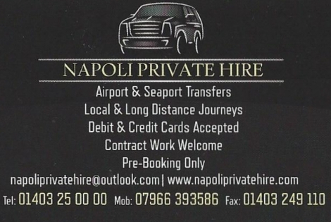 Napoli Private Hire Horsham 01403 250000