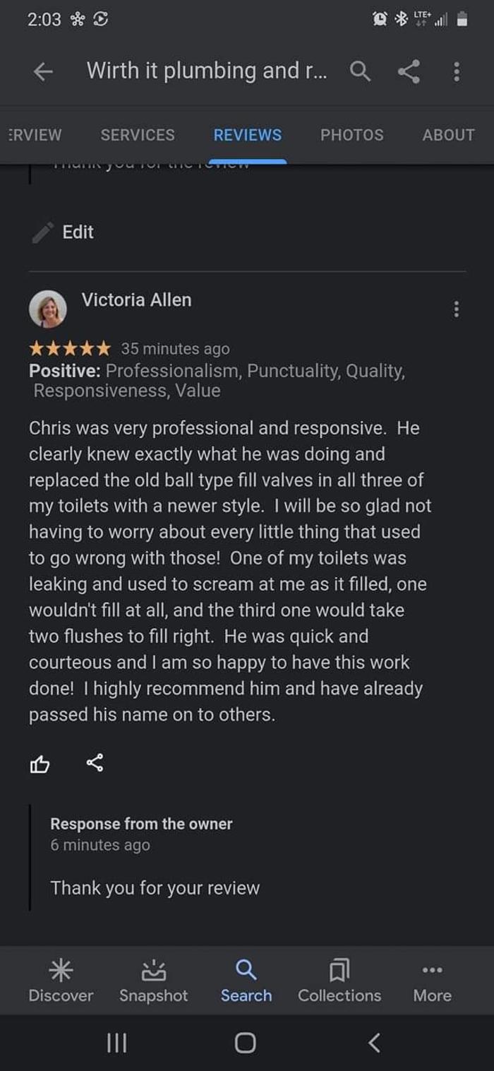 Wirth it Plumbing and Repairs LLC - Chester, VA