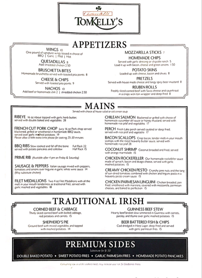 Tom Kelly's Chophouse & Pub - New Lenox, IL