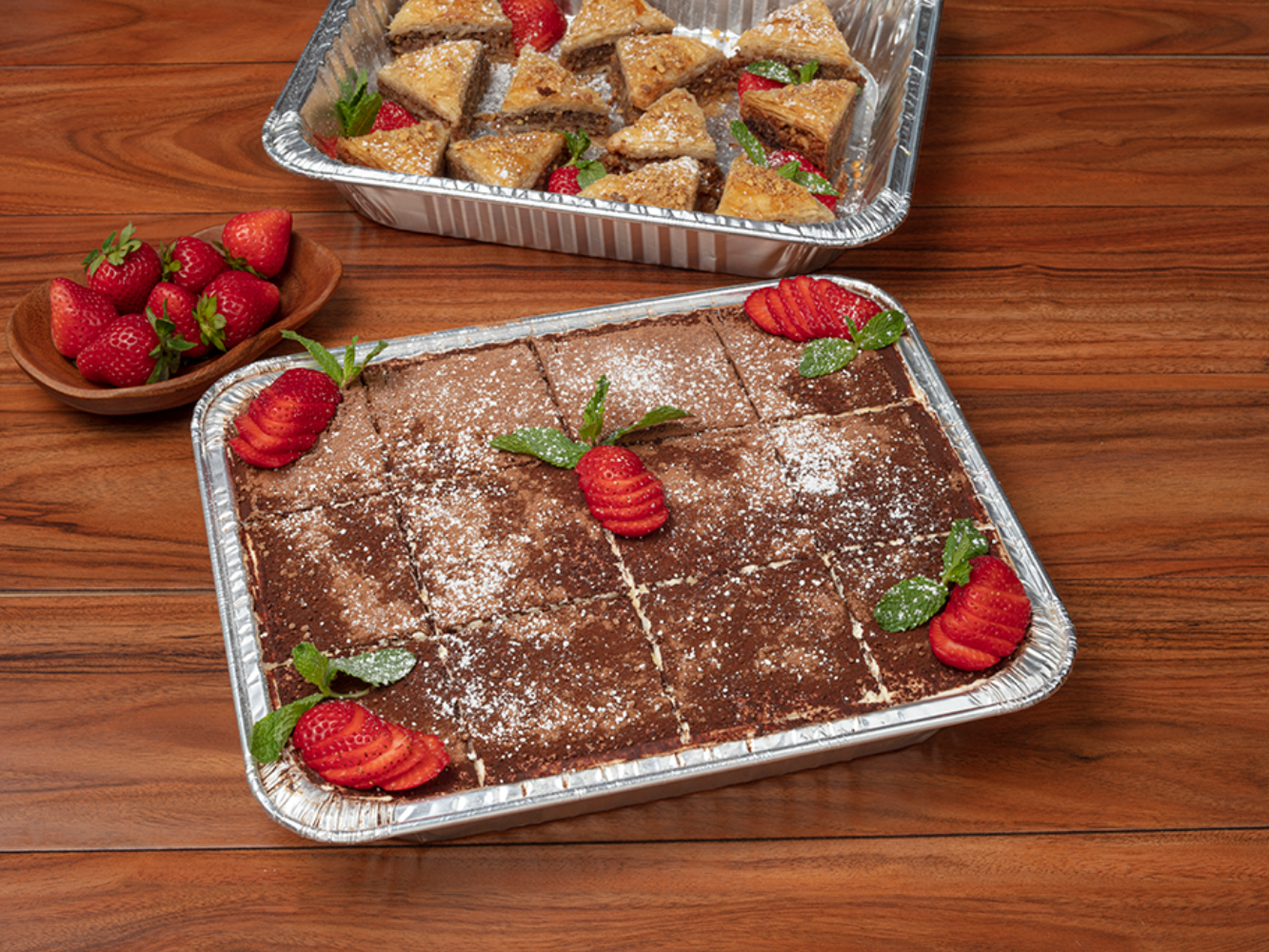 Catering tray of PKG's homemade tiramisu available. 24 hour advance notice needed as tiramisu is made in-house from scratch.