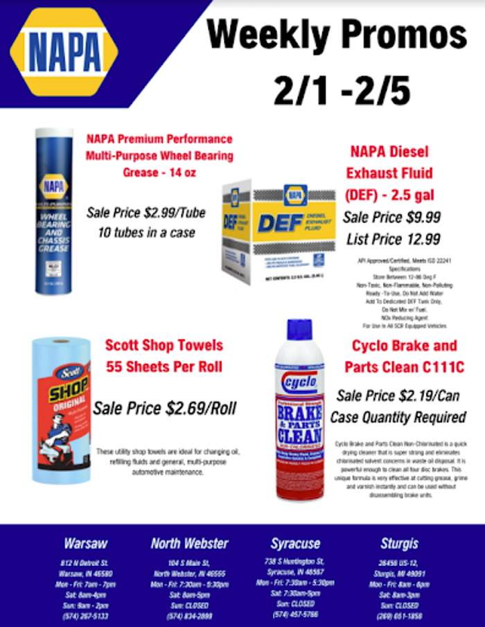 NAPA Auto Parts - Warsaw Automotive Supply Corp - Warsaw, IN