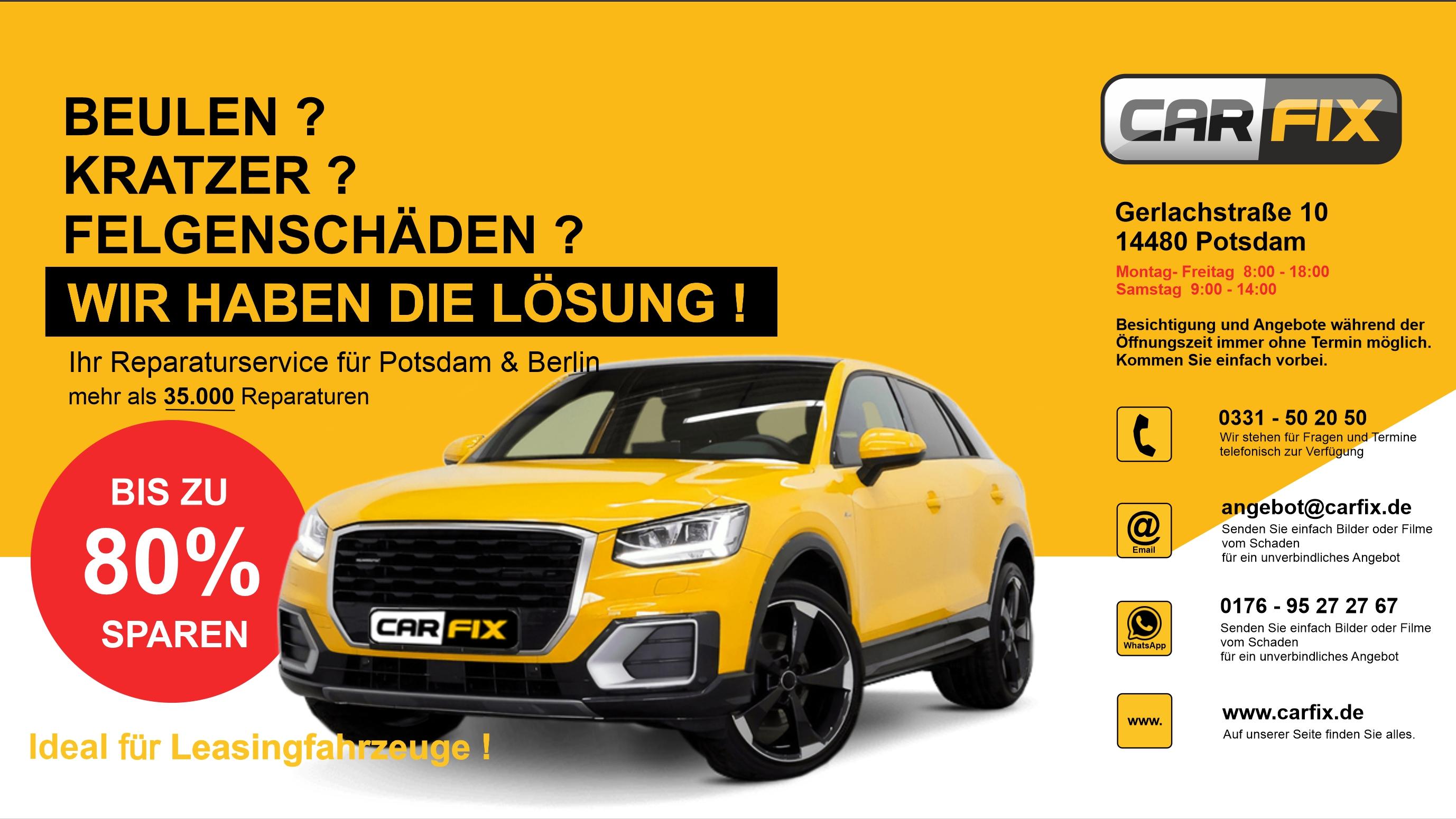 Carfix plus GmbH, Dellen, Kratzer, Felgenreparatur, Gerlachstraße in Potsdam