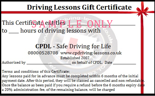 CPDL Safe Driving for LIfe London 08000 582708