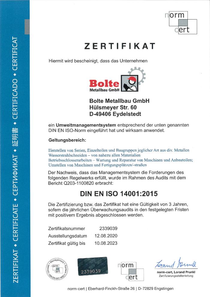 Bolte Betriebsbedarf GmbH, Hülsmeyerstraße in Eydelstedt