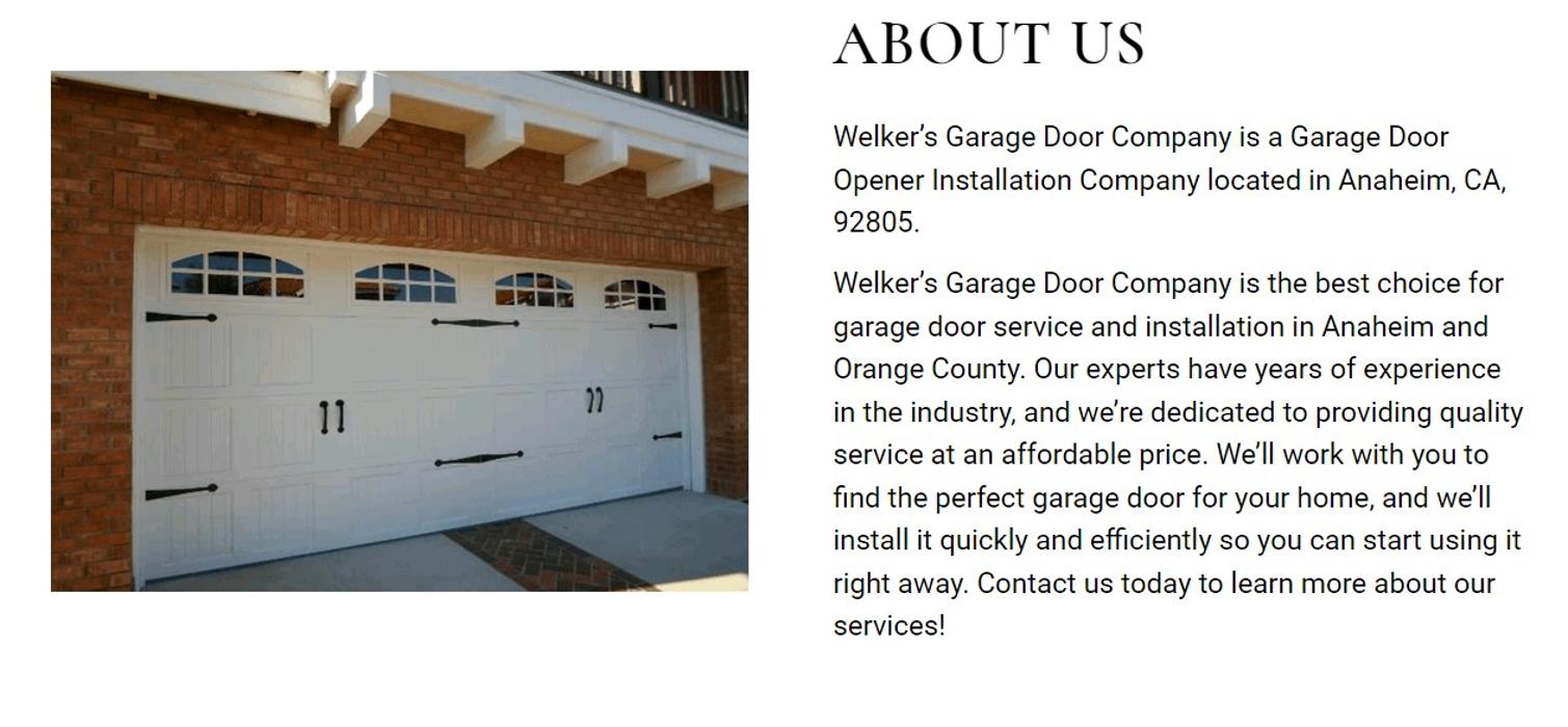 Welker's Garage Door Company - Moreno Valley, CA