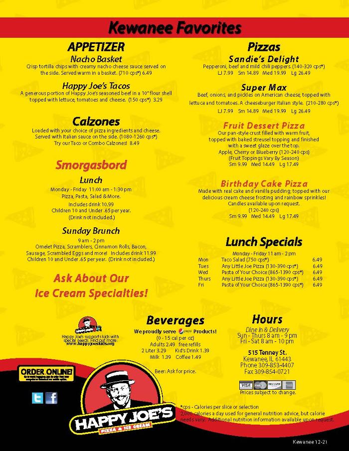 Happy Joe's Pizza & Ice Cream - Kewanee - Kewanee, IL