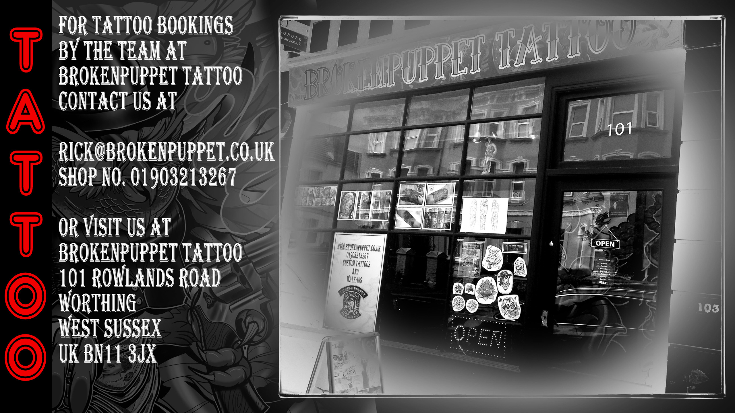 Brokenpuppet Tattoo Worthing 01903 231951