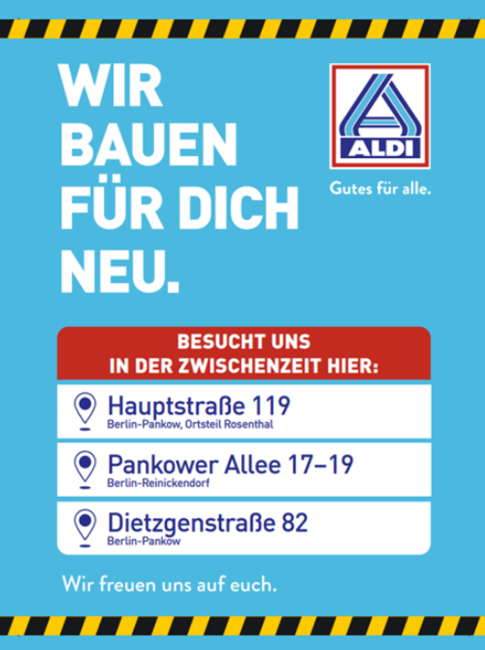 ALDI Nord, Straße vor Schönholz in Berlin
