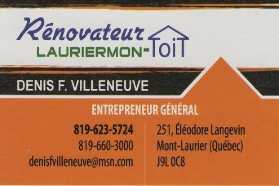 Rénovateur Lauriermon-Toit Mont-Laurier (819)660-3000