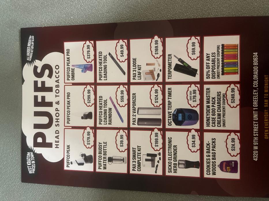 Puffs Head Shop Tobacco - Greeley, CO