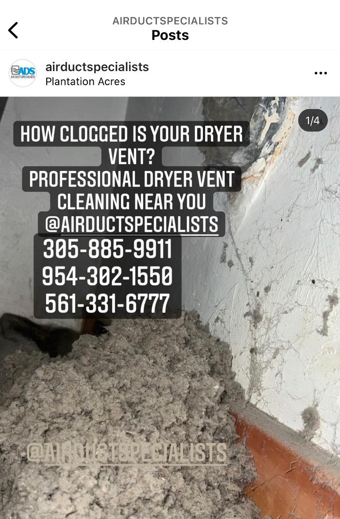 Dryer Vent Cleaning 954-302-1550