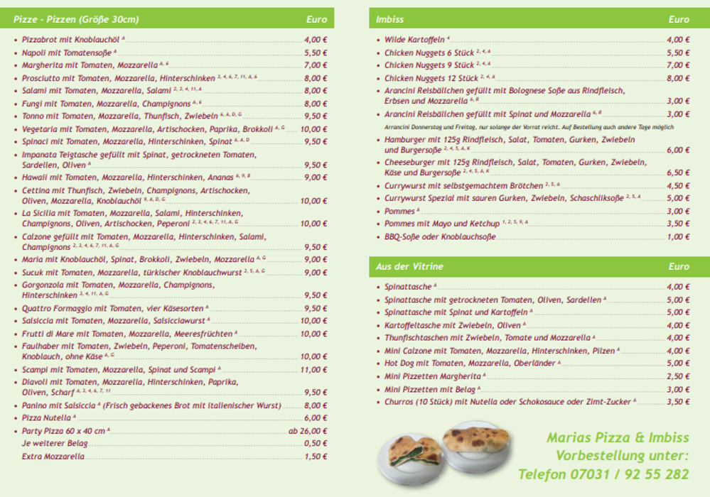 Marias Pizza Imbiss, Daimlerstraße in Schönaich