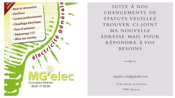 MG Elec CM entreprise de travaux publics
