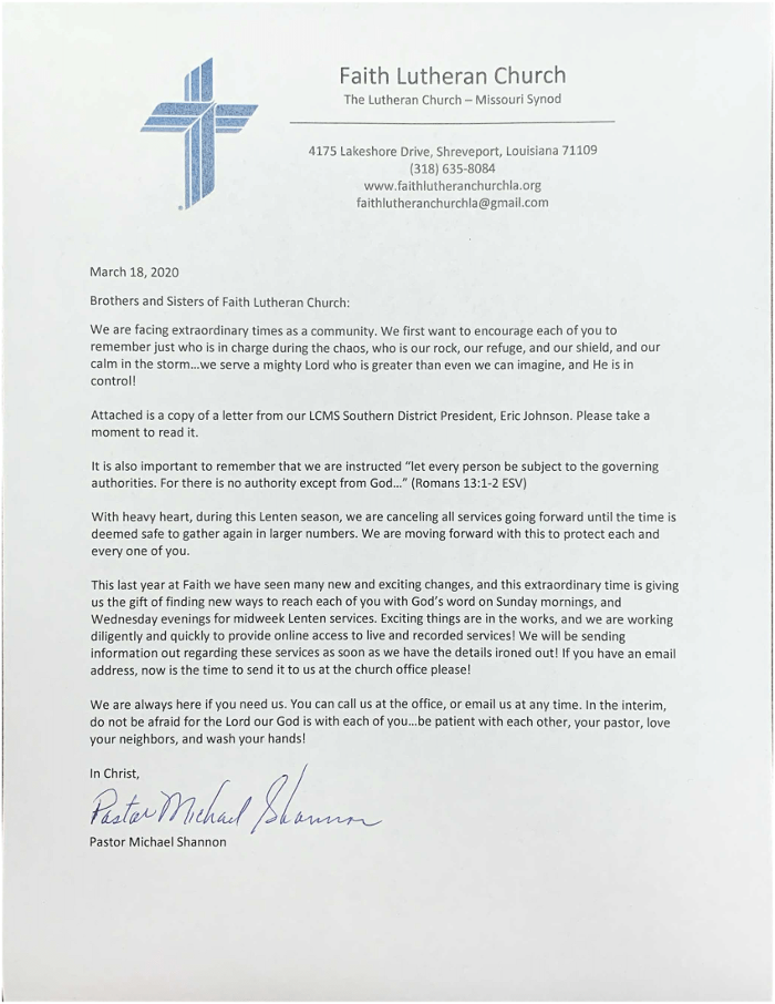 Faith Lutheran Church - Shreveport, LA