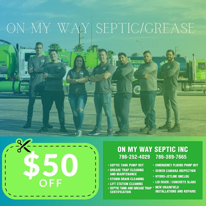 On My Way Septic Inc Lift Station Grease Trap Storm Drain - Miami, FL