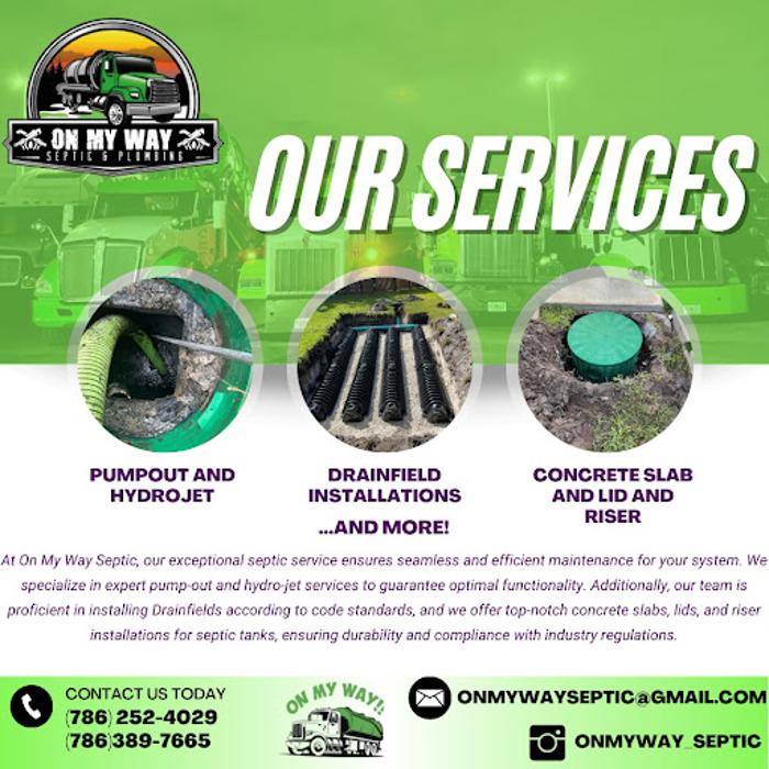 On My Way Septic Inc Lift Station Grease Trap Storm Drain - Miami, FL