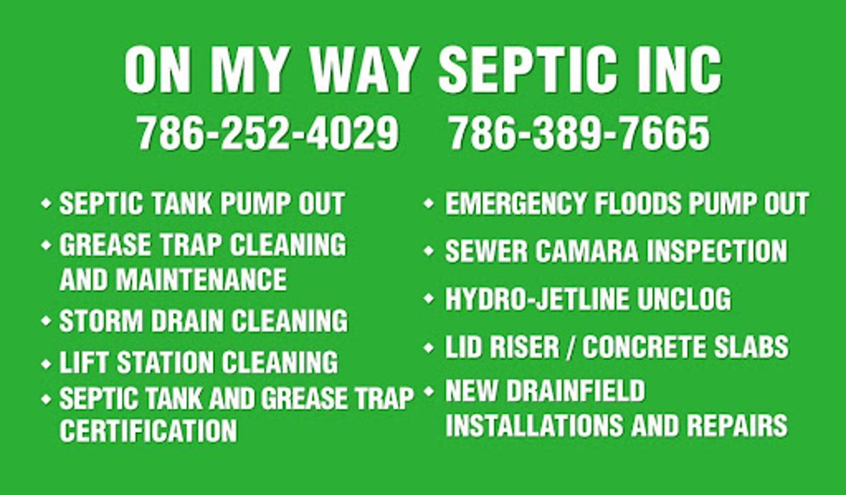 On My Way Septic Inc Lift Station Grease Trap Storm Drain - Miami, FL