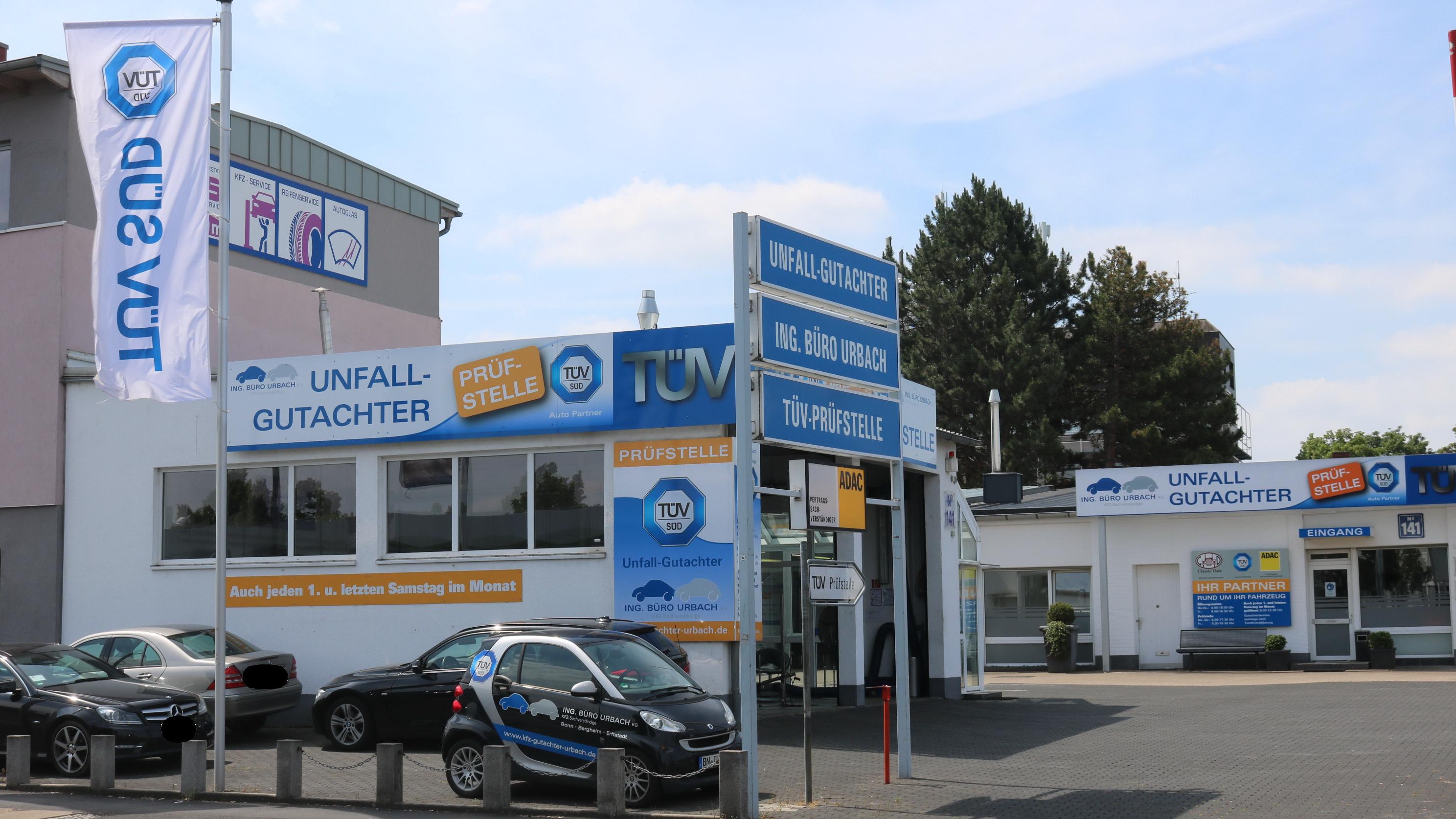 Ing.-Büro Urbach KG: KFZ-Gutachter Bonn / TÜV SÜD Prüfstelle, ADAC-Vertragsprüfstelle, Bornheimer Straße in Bonn