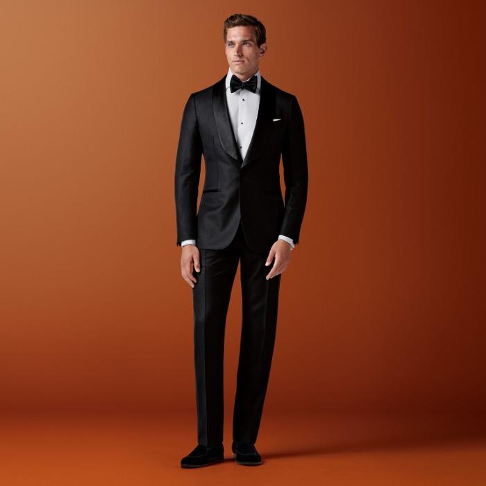 Black Tailored Fit Havana Tuxedo.  All Season Pure S110's Wool