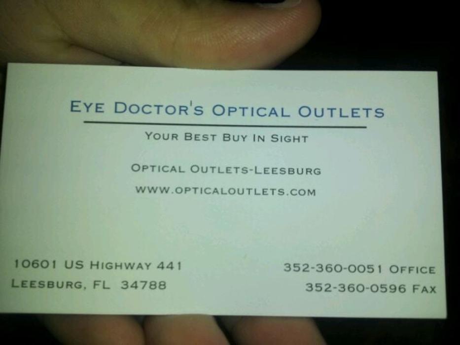 Optical Outlets, 10601 U.S Highway 441, Leesburg, FL MapQuest