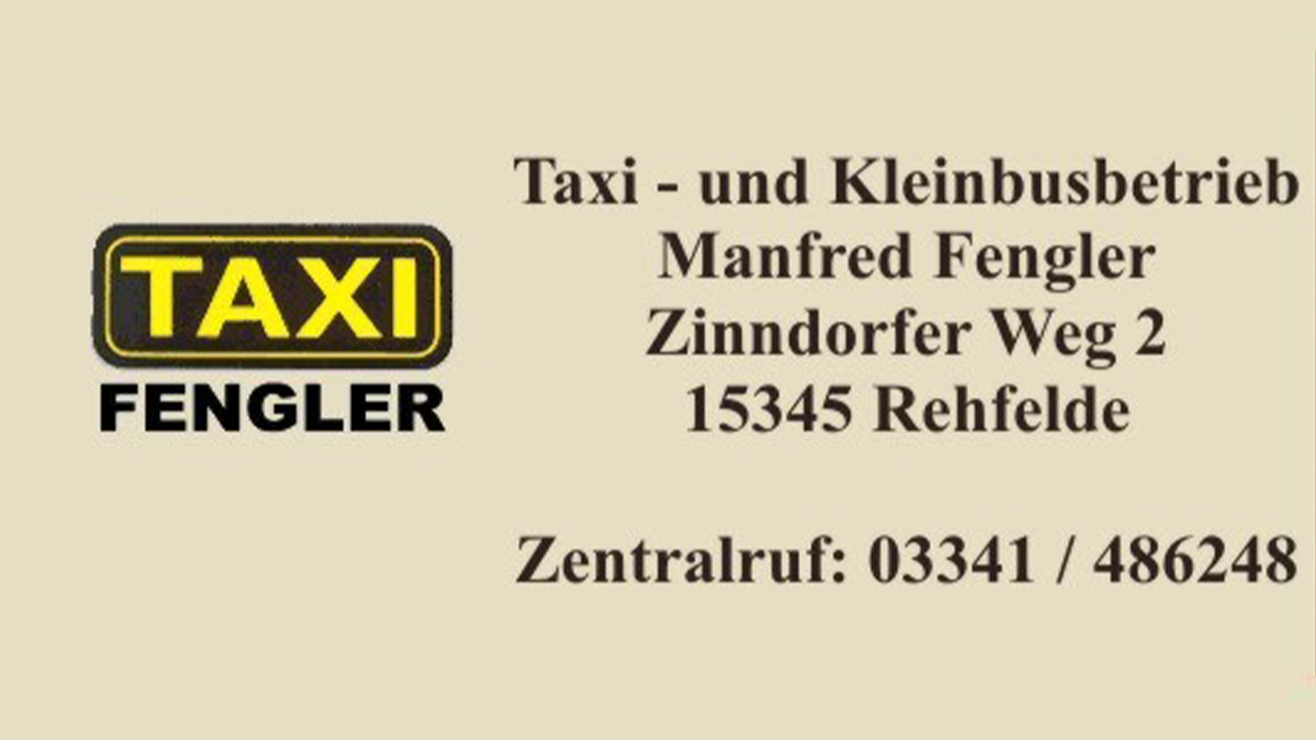 Taxi- und Kleinbusbetrieb Ines Fengler, Zinndorfer Weg in Rehfelde