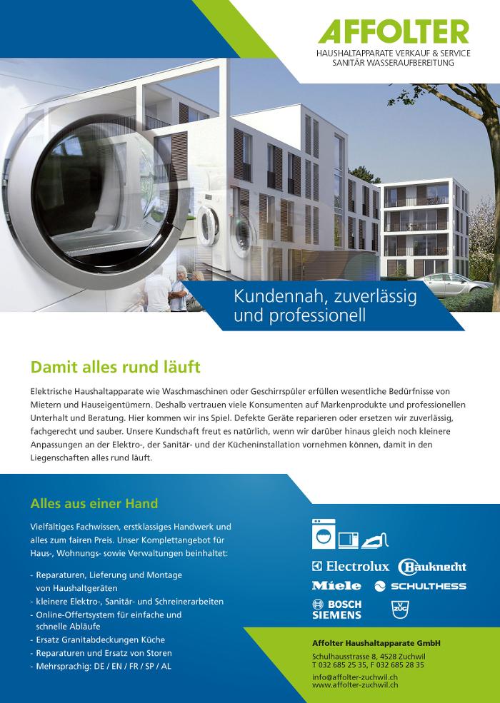 Affolter Haushaltapparate GmbH, Schulhausstrasse in Zuchwil