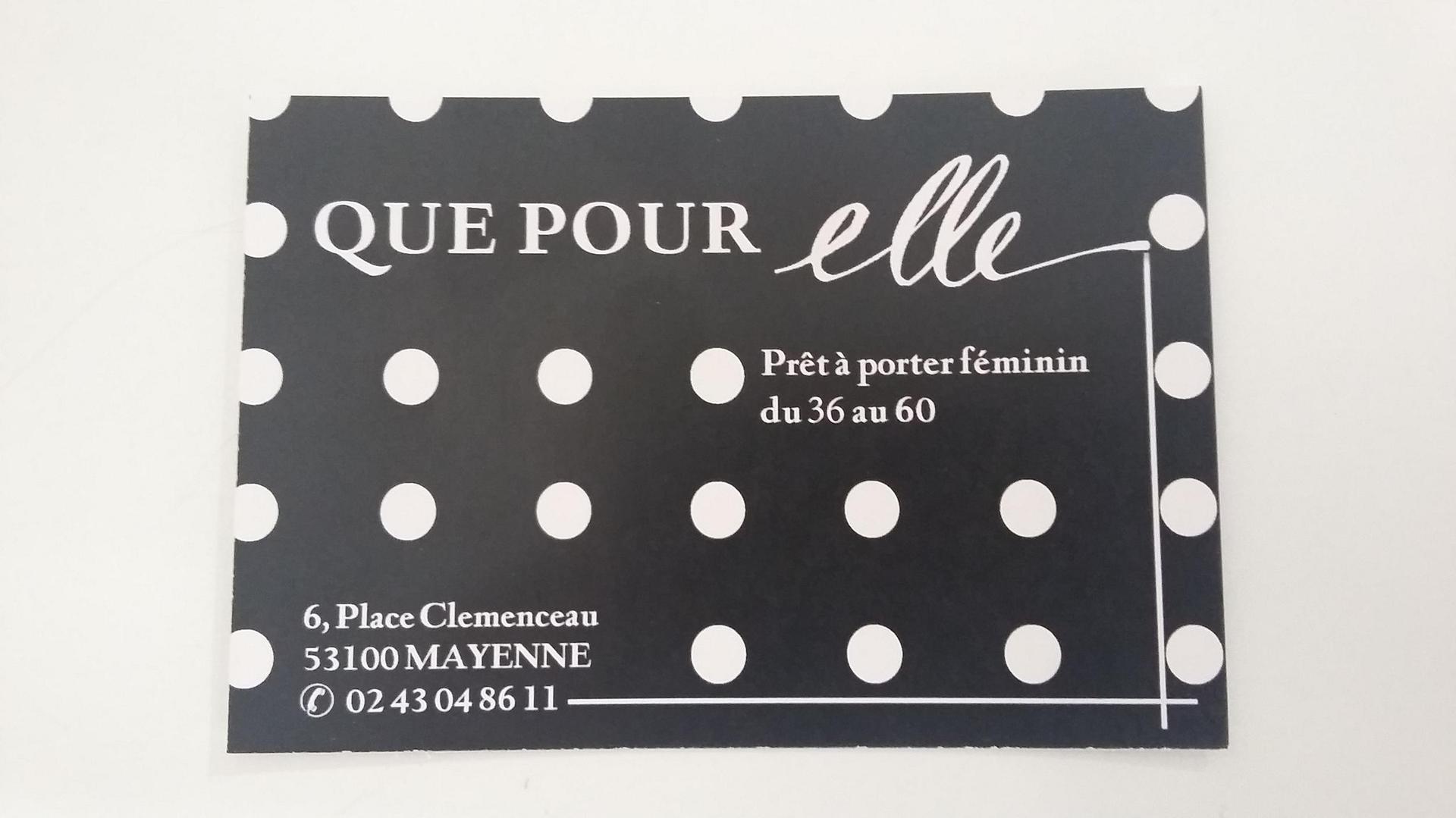 Que Pour Elle vêtement pour femme (détail)